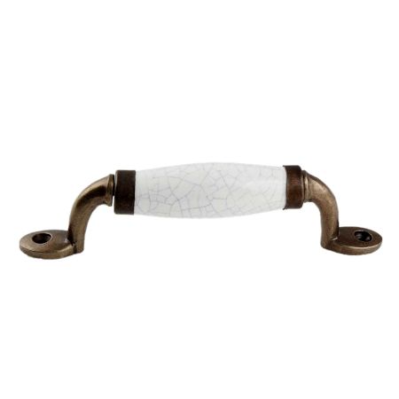 White Crackle Small Ceramic Antique Door Handles